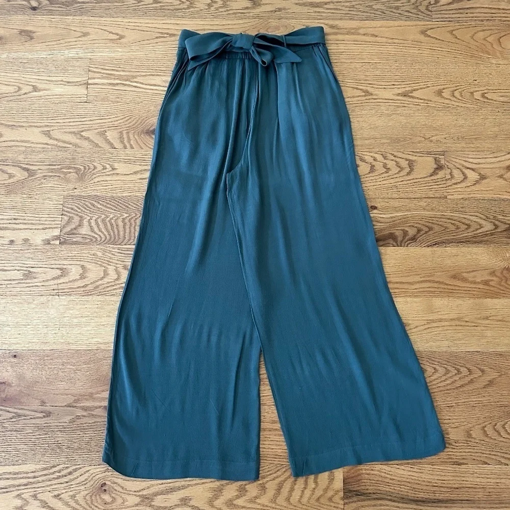 Aritzia Wilfred High-Waist Wide-Leg Ankle Linen-Blend Pant (Size XS)